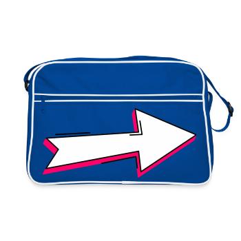 Abstract Neon Arrow Illustration - Retro Bag - blue/white - Front
