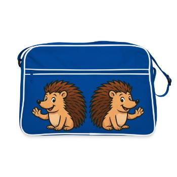 Bande dessinée hérisson mignon - Sac Retro - bleu/blanc - Devant