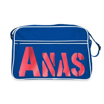 Nom d’Ana Texte rouge - Sac Retro - bleu/blanc - Devant