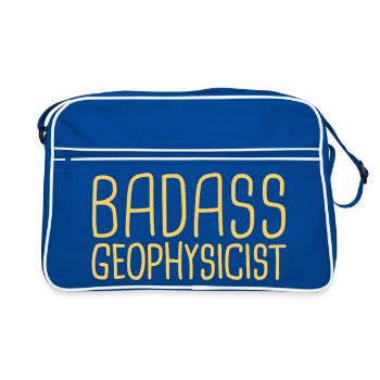 Geophysicist Badass Geophysics - Retro Tasche - Blau/Weiß - Vorne