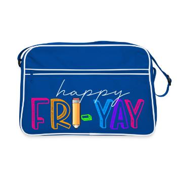 Joyeux vendredi, Yay, Vendredi, Amant, Friyay - Sac Retro - bleu/blanc - Devant