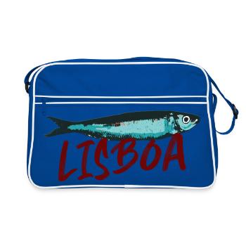 Sardine Lisbonne illustration Portugal en été - Sac Retro - bleu/blanc - Devant