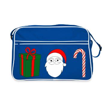 Cadeau de joie de NoëlSanta Candy Cane - Sac Retro - bleu/blanc - Devant