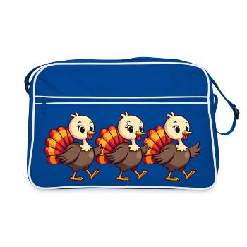 Bébé dinde de Thanksgiving - Sac Retro - bleu/blanc - Devant