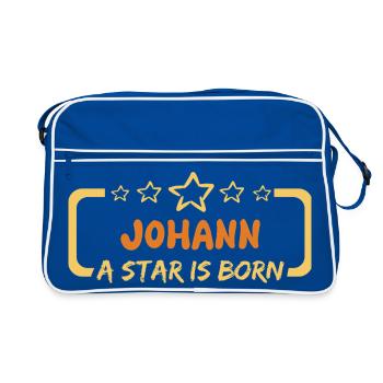 Gift for Johann - Retro Bag - blue/white - Front