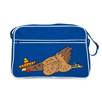Funny Chicken Sombrero Tired Cinco De Mayo Fiesta  - Retro Bag - blue/white - Front