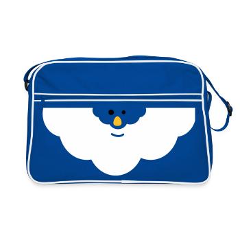 Cuddly Cloud Face - Retro Bag - blue/white - Front