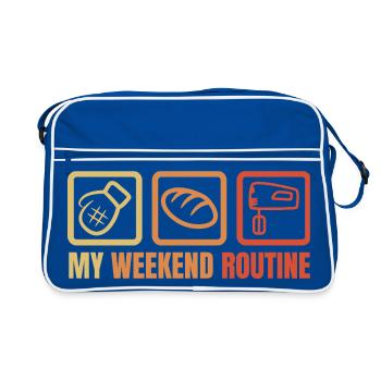 Ma routine du week-end - Sac Retro - bleu/blanc - Devant