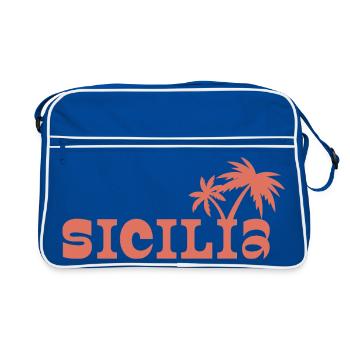 Sicilia Palm Island Sunset - Retro Bag - blue/white - Front