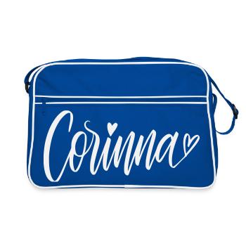 Corinna Écriture manuscrite avec cœur - Sac Retro - bleu/blanc - Devant