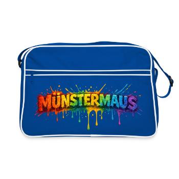 MünsterMaus Farbensplash - Retro Tasche - Blau/Weiß - Vorne