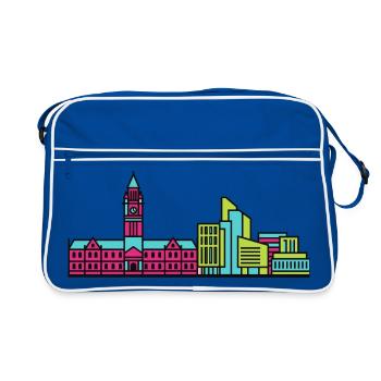 Bradford City Skyline City Hall Modern Line Art - Retro Bag - blue/white - Front