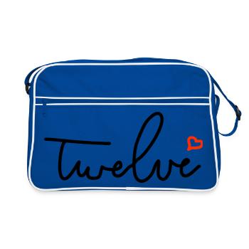Cadeau du 12e anniversaire Garçon Fille - Sac Retro - bleu/blanc - Devant