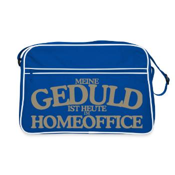  Meine Geduld ist heute im Homeoffice Retro - Retro Tasche - Blau/Weiß - Vorne