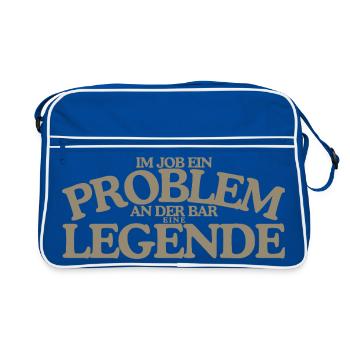 Job Problem Bar Legende Lustiges Retro Design - Retro Tasche - Blau/Weiß - Vorne