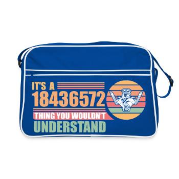 18436572 - Mécaniciens passionnés de voitures à moteur V8 - Sac Retro - bleu/blanc - Devant