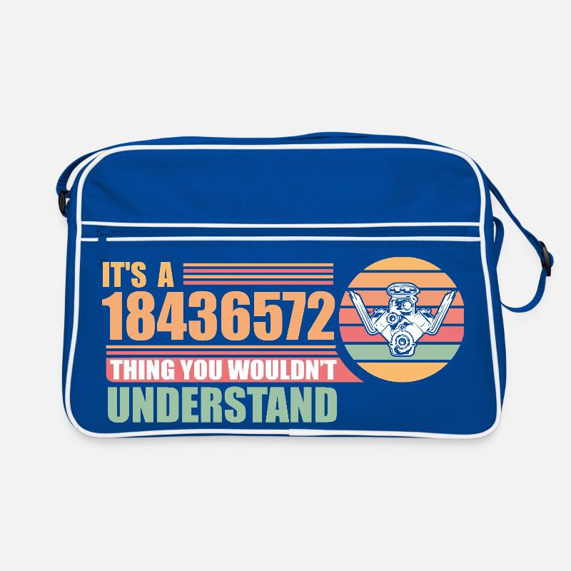 18436572 - V8 Engine Car Enthusiasts Mechanics Retro Bag