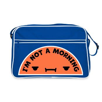 I'm Not A Morning Person Lustig Müde Morgenmuffel - Retro Tasche - Blau/Weiß - Vorne