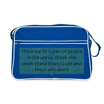 Binary humor: 10 types of people - Retro Bag - blue/white - Front