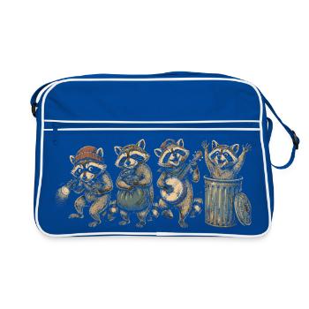Gang of Robbers Music Raccoons - Retro Bag - blue/white - Front