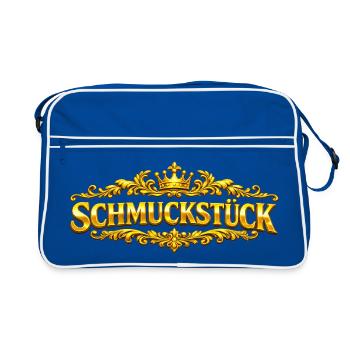 Golden Masterpiece Typography Schmuckstück german  - Retro Bag - blue/white - Front