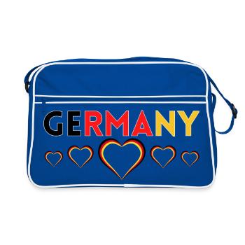 Germany German Football Soccer Ball Travel Retro - Sac Retro - bleu/blanc - Devant