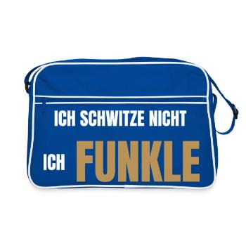 Ich schwitze nicht ich funkele - Retro Tasche - Blau/Weiß - Vorne