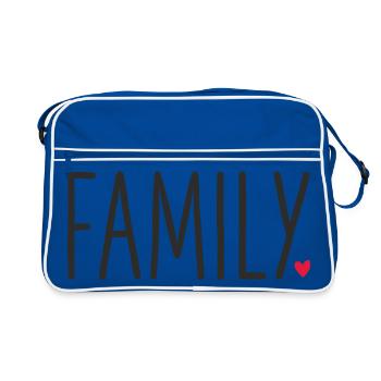 Family ❤️ – Loving text design - Retro Bag - blue/white - Front