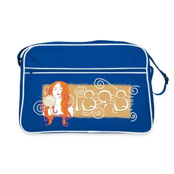 Gustav Klimt, logo de la poitrine : Nuda Veritas 1898 - Sac Retro - bleu/blanc - Devant
