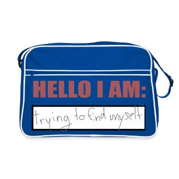 Hello I am - Retro Bag - blue/white - Front