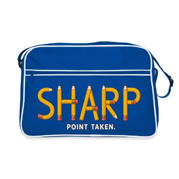 SHARP – Point Taken | Fun pencil word game - Retro Bag - blue/white - Front