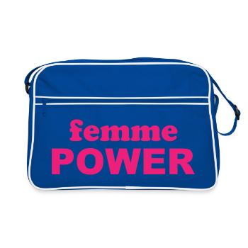 femme Power - Woman - Women - Women's Power - Women - Retro Bag - blue/white - Front