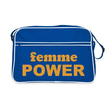 femme Power - Woman - Women - Women's Power - Women - Retro Bag - blue/white - Front
