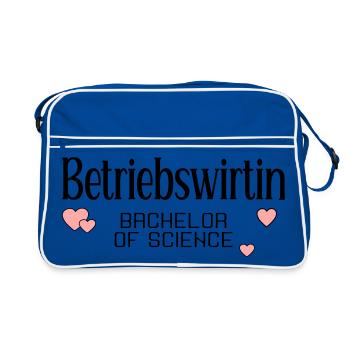 Studium Bachelor Betriebswirtin - Retro Tasche - Blau/Weiß - Vorne