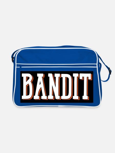bandit dieb ganowe - Retro Tasche - Blau/Weiß - Vorne