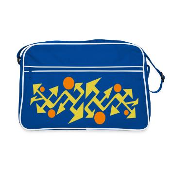 Abstract pattern by Cean - Retro Bag - blue/white - Front