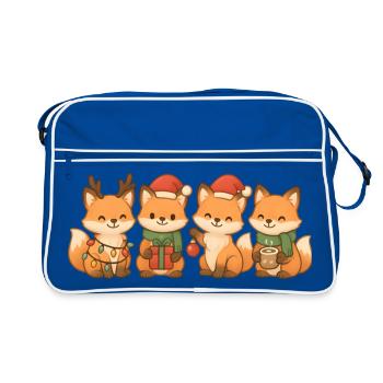 Renards Enfants Garçons Filles Renards de Noël - Sac Retro - bleu/blanc - Devant