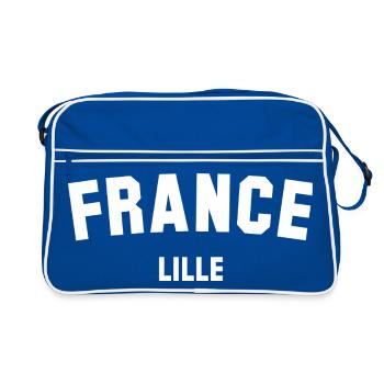 Lille, France, France - Sac Retro - bleu/blanc - Devant