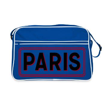 Paris Cadre Rouge Typographie - Sac Retro - bleu/blanc - Devant