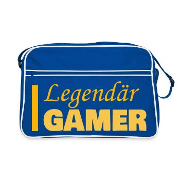 Gamer als Job - Retro Tasche - Blau/Weiß - Vorne