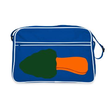 Forêt de champignons de cèpes frais nature - Sac Retro - bleu/blanc - Devant