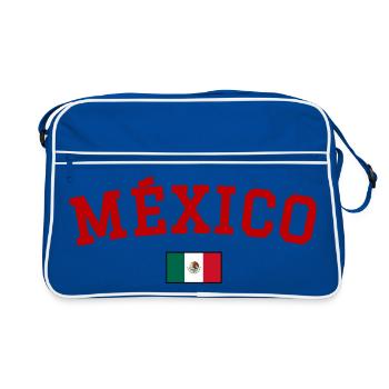 Drapeau du Mexique Rouge - Sac Retro - bleu/blanc - Devant