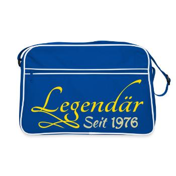 geboren 1976 - Retro Tasche - Blau/Weiß - Vorne