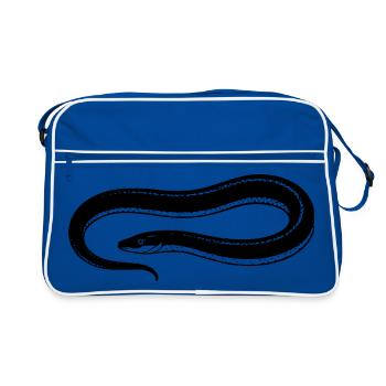 Aal angeln Geschenk für Nachtangler & Fischer  - Retro Tasche - Blau/Weiß - Vorne