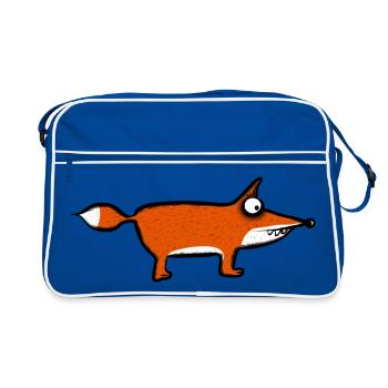 Fuchs - Retro Tasche - Blau/Weiß - Vorne