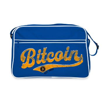 Bitcoin - the future has begun - Est. 2008 - Retro Bag - blue/white - Front