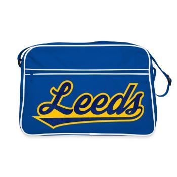 Leeds Uk lettering - Retro Bag - blue/white - Front