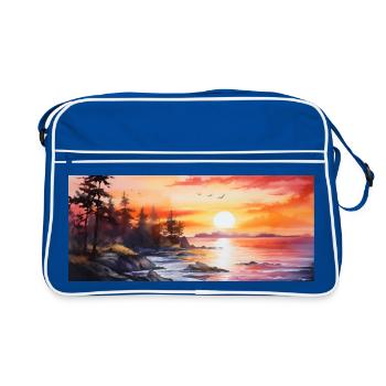 Coucher de soleil - Sac Retro - bleu/blanc - Devant