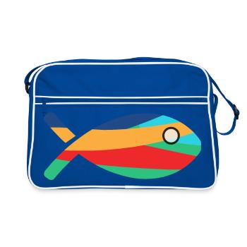 POISSON. SARDINE. POISSON D'AVRIL. MER. OCÉAN. NAT - Sac Retro - bleu/blanc - Devant