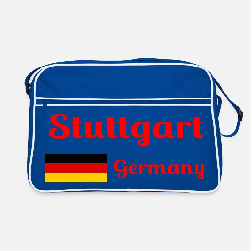 Stuttgart Germany- Stylish prints - Retro Bag - blue/white